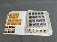 Folder of World Wide Stamps- Sheets & Part