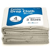 4-Pk Dirt Defense Canvas Drop Cloth Cotton Tarp