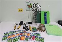 Garden Lot w/ Knee Pads, Seeds, Gloves & More