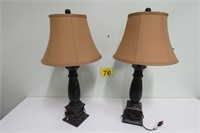 Pair Of Lamps w/ Shades 27" Tall