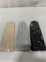 WOMENS SUMMER OUTDOOR GLOVES 3 PAIRS