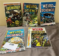 Lot of 5 Comic Books Weird Science Beware Marvel