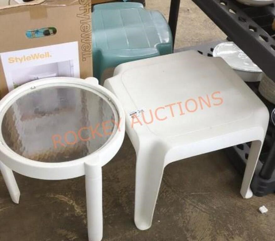 Outdoor plastic patio side tables