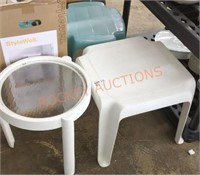 Outdoor plastic patio side tables