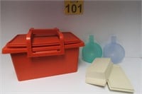 Vtg Tupperware Double Butter Dish & Carry All