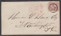 US Stamps 3 Cent Washington tied on cover by black
