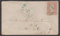 US Stamps 3 Cent Washington tied on cover by green