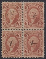 US Revenue Stamps #R29c Used Block of 4 with hinge