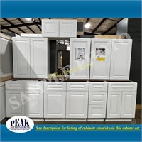 30" 13PC Vail White Kitchen Cabinet CRN