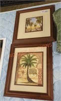 Decorative palm tree framed art