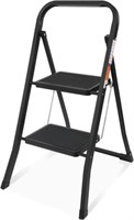 2 Step Ladder, SPIEEK Folding Step Stool with Wide