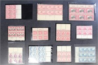 US Stamps 1930s Blocks Mint NH, a few hinged, loos