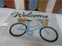 Welcome Door Mat with Bicycle