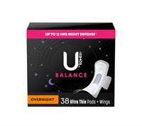 U by Kotex Balance Ultra Thin Overnight Pads with