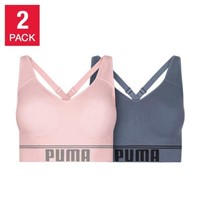 2-Pk Puma Women’s LG Convertible Sports Bra, Blue