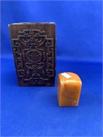 Carved Candle Holder, Soap Stone Car