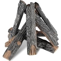 $140 - 8-Pc VEVOR Oak Logs, Gas Fireplace Ceramic