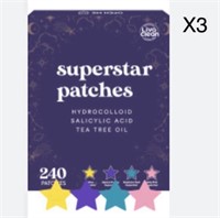 3 Pk LivaClean 240 CT Superstar Acne Patches