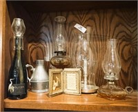 Two Oil Lamps & Miscellaneous