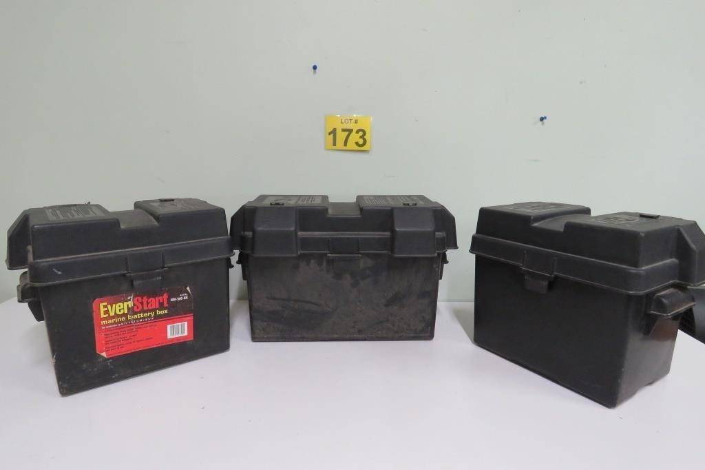 3 Battery Boxes - Marine or RV