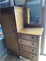 Vintage wardrobe  on rollers,approx 44x 20x 70”