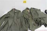 Vintage Army Uniforms - 5 Shirts- 5 Pants, 1 Coat