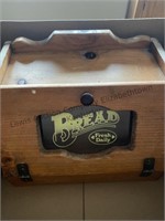 Wood bread box, wash board and salad bowl