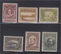 Newfoundland Stamps #98-103 Mint HR perf 14 1911 c