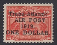 Newfoundland EFO Stamps #C2a Mint LH 1919 Trans-At
