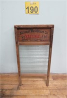 Vintage National Wood & Glass Washboard #510