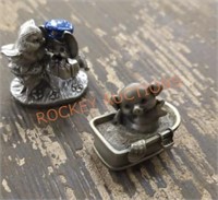 Miniature pewter statues