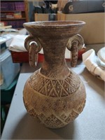 Pottery Vase 10" tall. Has Small Chip