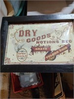 Metal Dry Goods Sign w/ Frame