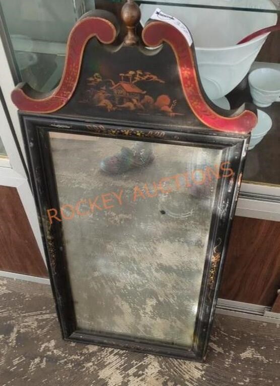 Antique Asian themed wall mirror