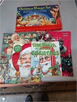 Christmas Books and Manger Set