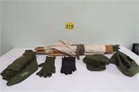 Vintage Army Cot, Gloves, Hats, Socks