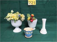 Vintage Mik Glass Compote - Vases