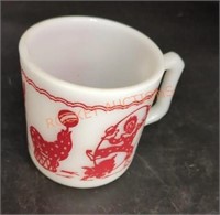 Vintage anchor Hocking circus mug