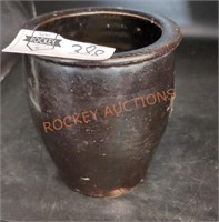 Vintage redware pottery crock