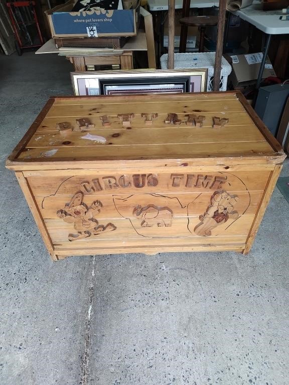 Large wood Toy Box Lid needs reattaching