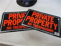 2 Metal Private Property Signs