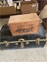 Black trunk approximately 30x 17x 13” and a