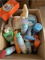 Two box lot of home cleaning items