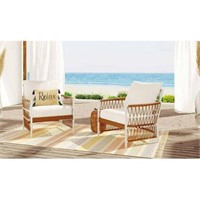 Lilah 2-Pack Outdoor Wicker Chair  White