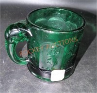 Green glass mug from the national Heisey glass