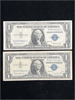 1935 H & 1957 B $1 Silver Certificates