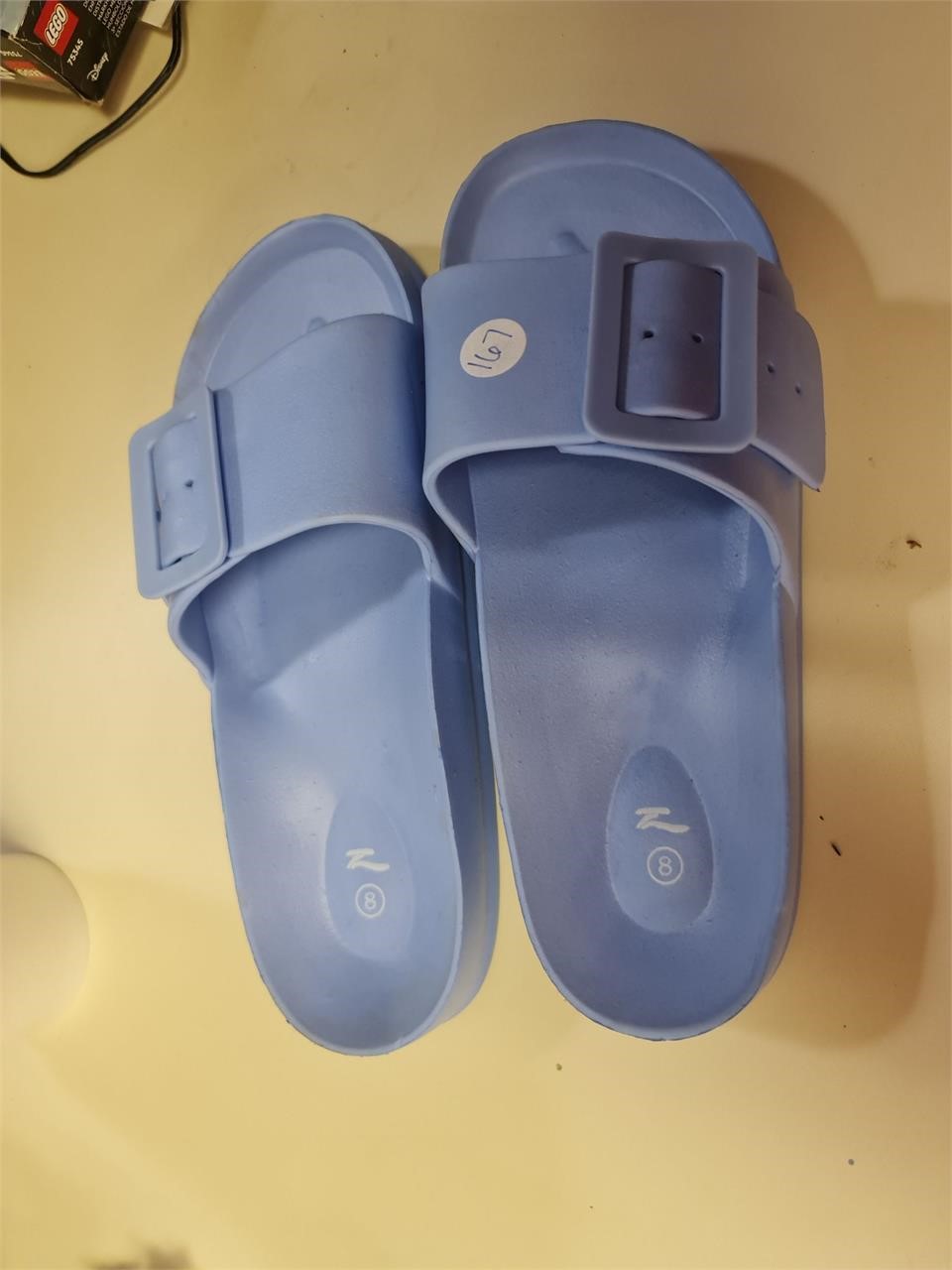 Blue sandals size 8