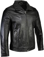 Boston Harbour Men's XL Lamb Leather Jacket, Black