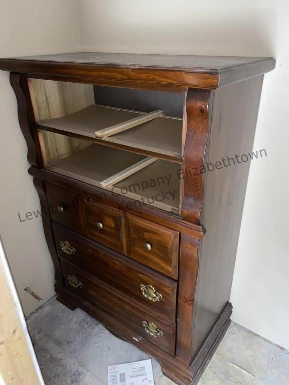 Chest of drawer with missing drawers and the