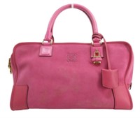 Loewe Pink Amazona Suede Handbag